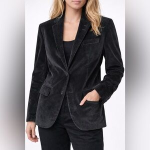 Vintage Guess Jeans Black Velvet Blazer Jacket Vintage Gothic L / XL